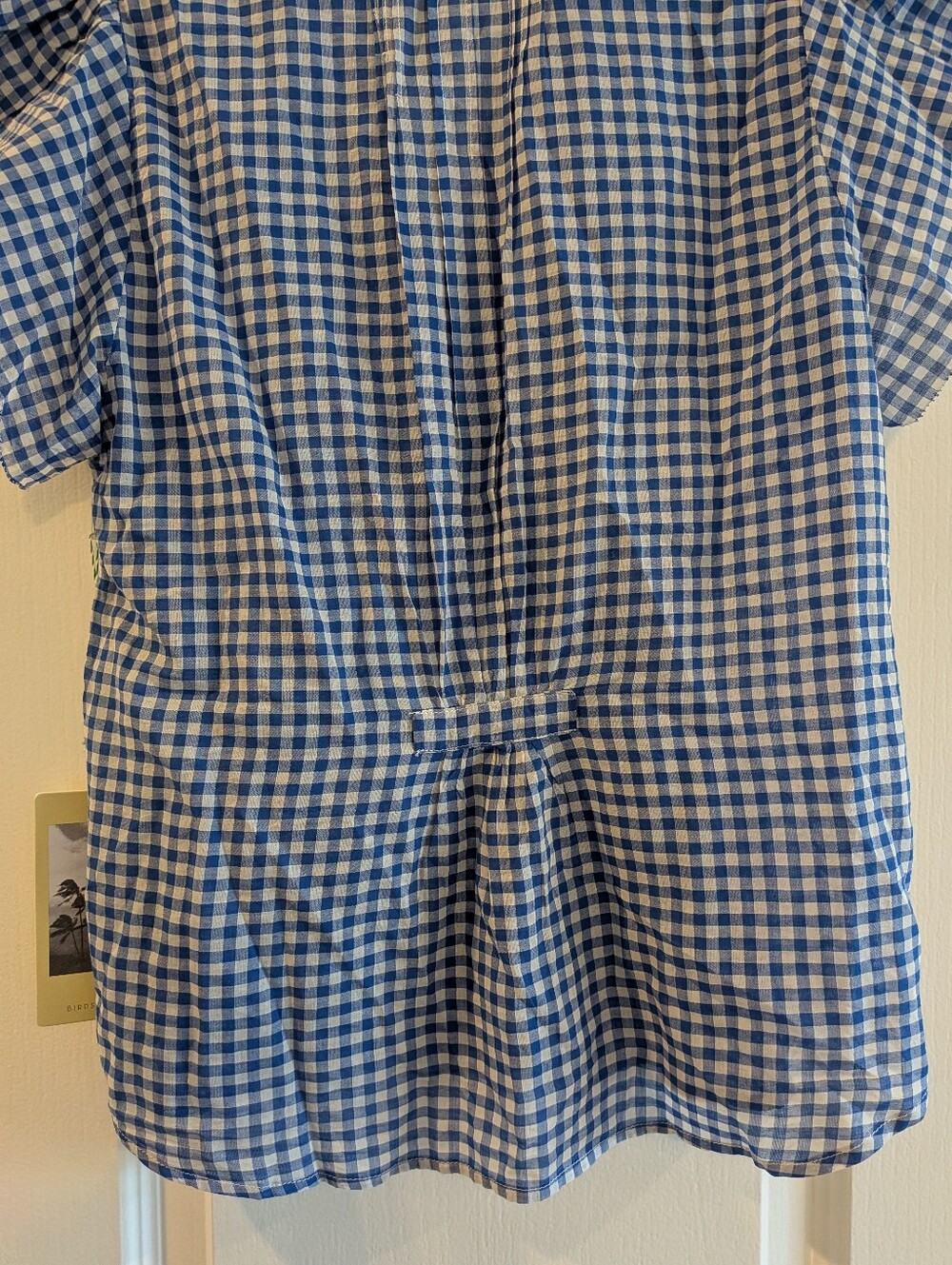 Trovata Birds of Paradise Marianne Shirt Gingham Button Up Blue White Size M NWT - Picture 10 of 16